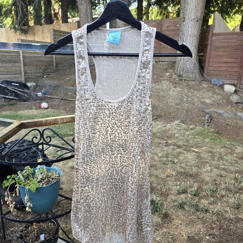 h.i.p. Sparkling Sequin Tank Top - Silver